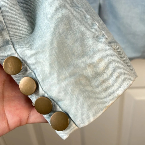 Central Park WestNew York x Revolve 2-in-one Hooded Denim Blazer XS FLAWED - Picture 13 of 15